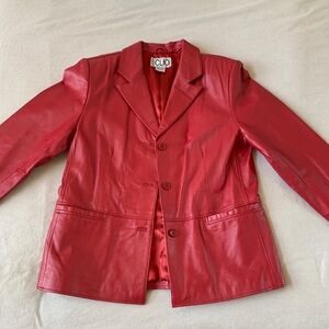Vintage Red Leather Jacket
